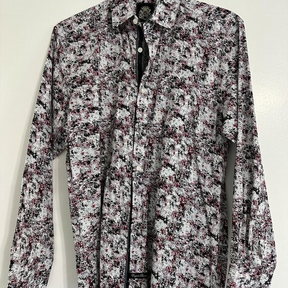 English Laundry Men's Black, Maroon, Gray and White Medium Dress Shirt - 013 - Picture 6 of 7